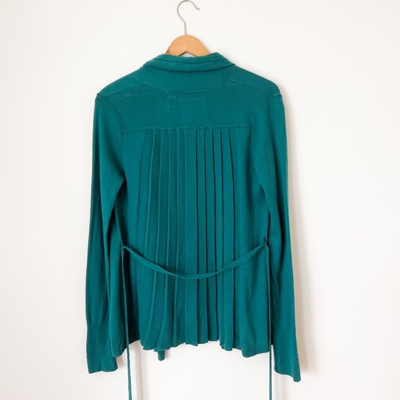 Anthropologie Angel of the North Cashmere Cotton Pleated Cardigan Size Medium - Picture 4 of 15